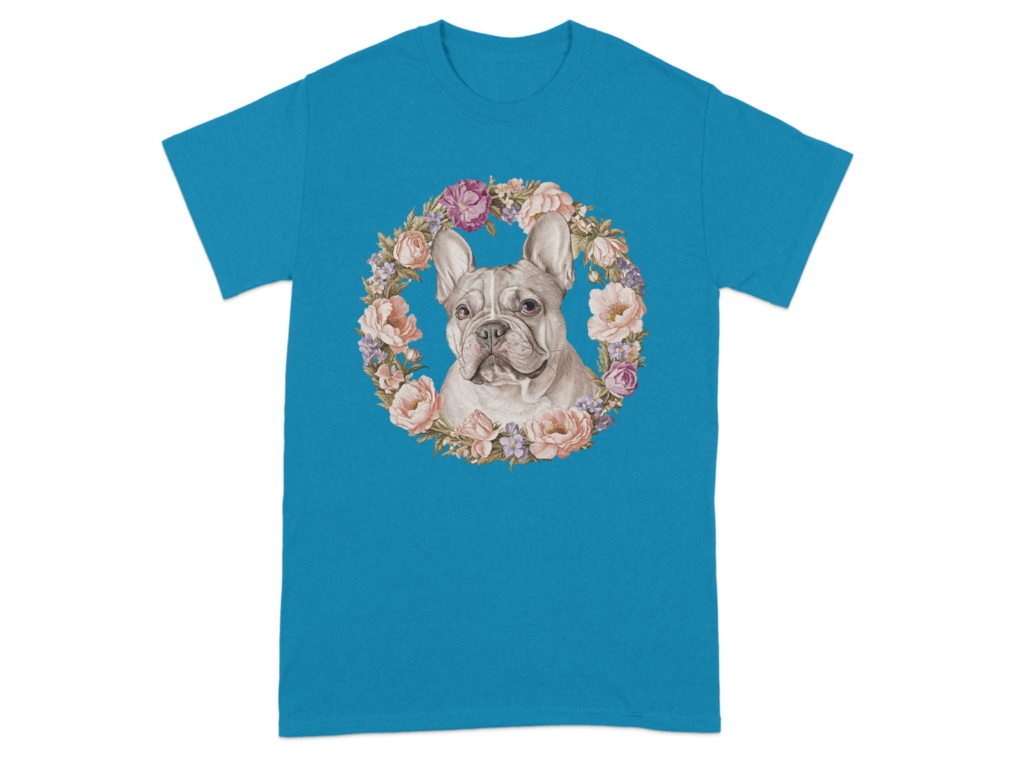 French Bulldog in Floral Wreath Design T-Shirt product type