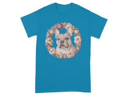 French Bulldog in Floral Wreath Design T-Shirt product type