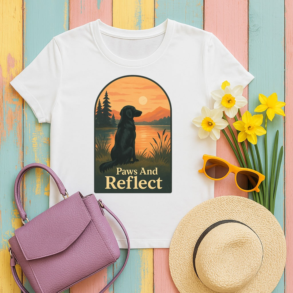 Flat-Coat Paws and Reflect Tee in White