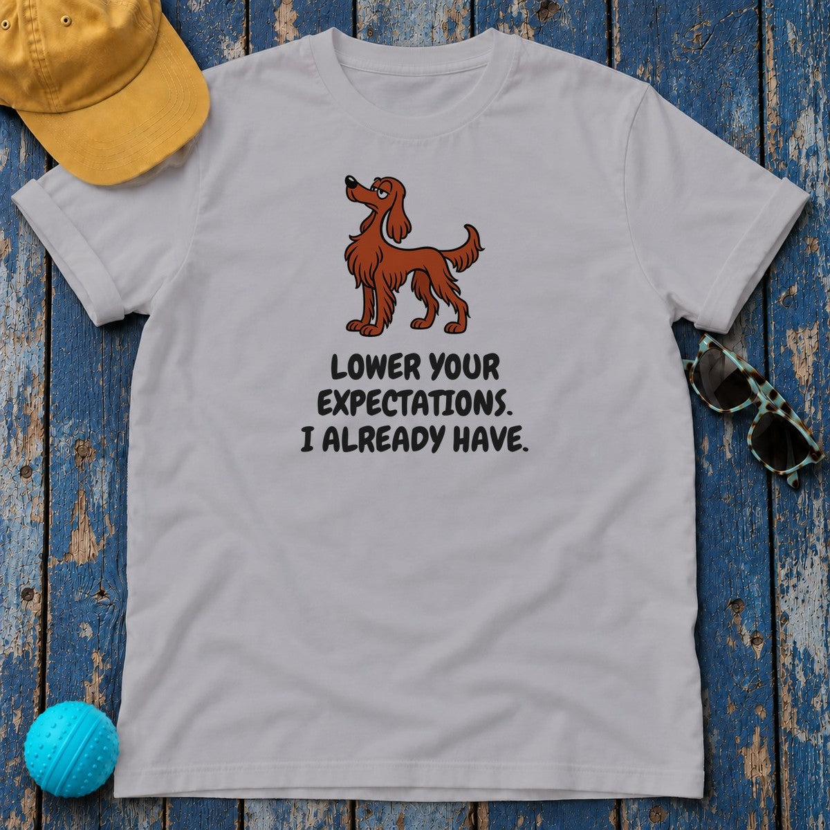 Irish Setter Lower Your Expectations Tee in Athletic Heather