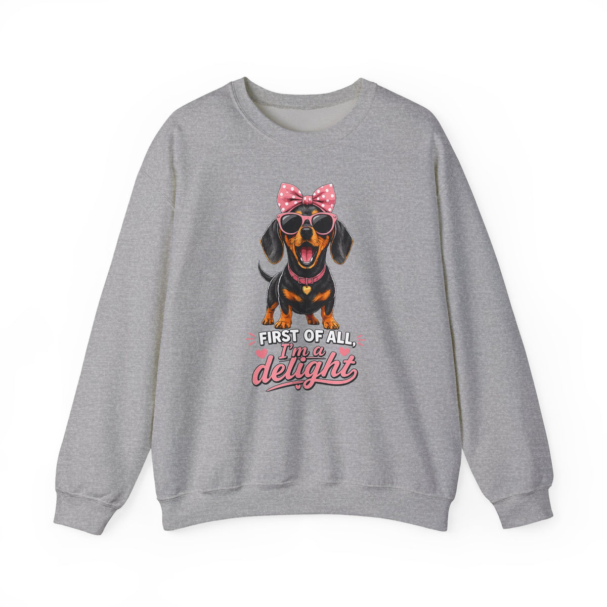 I'm A Delight Dachshund Sweatshirt in Sport Grey