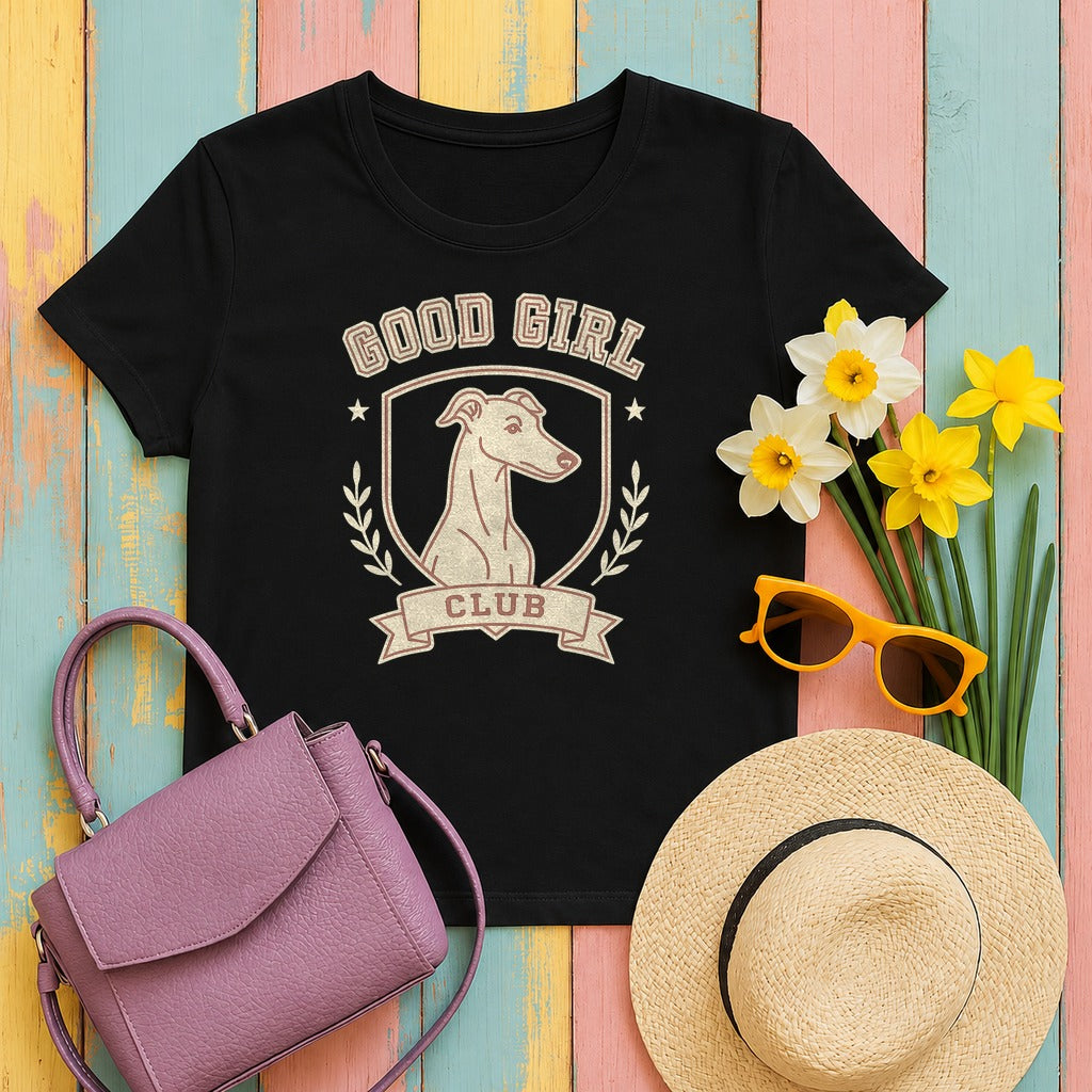 Greyhound Good Girl Club Tee in Black