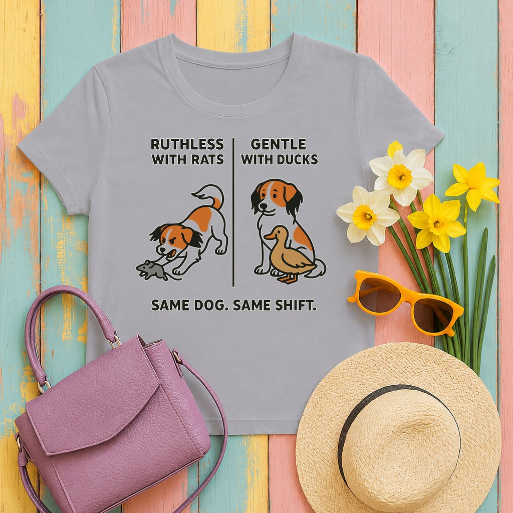 Kooikerhondje Ruthless With Rats Tee in Athletic Heather