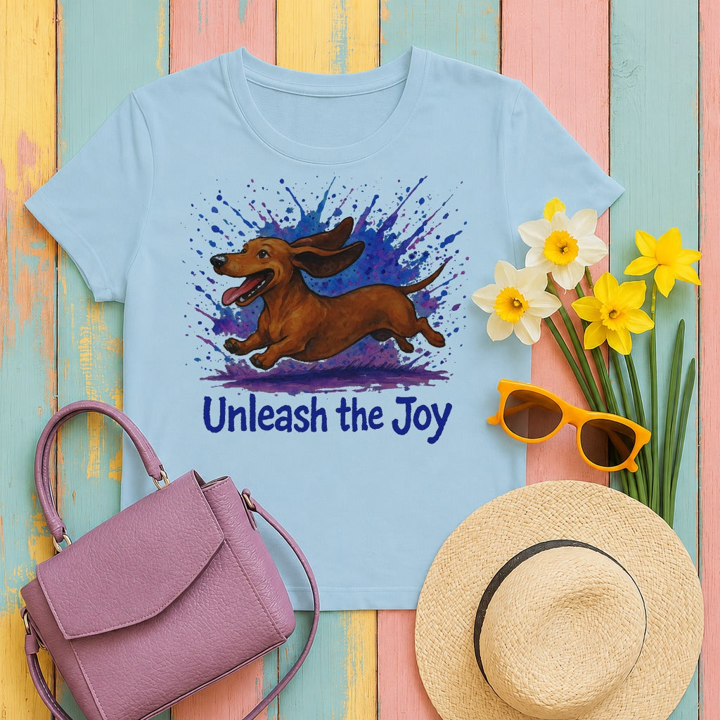 Unleash the Joy Dachshund Art t-shirt