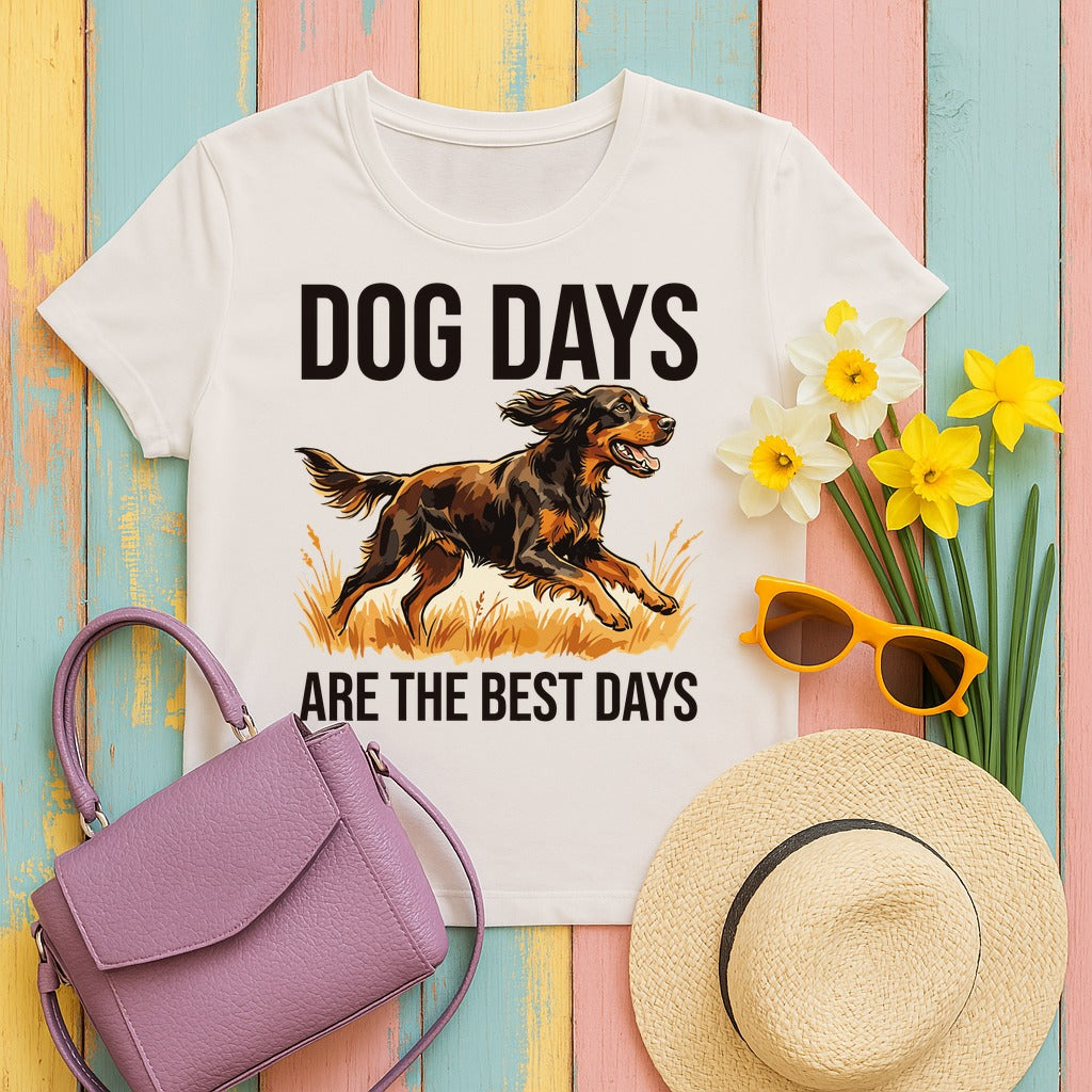 Dog Days Best Days Gordon Setter T-Shirt in Ice Grey