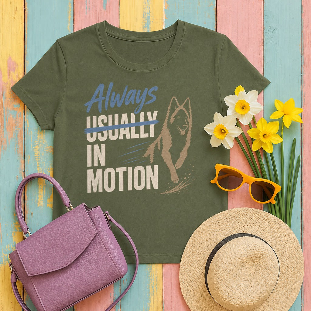 Always In Motion Tervuren T-Shirt in Military Green