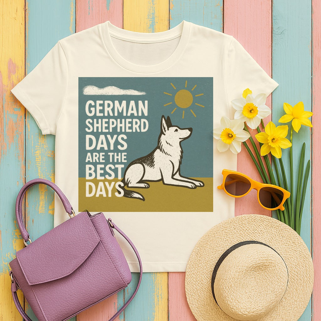 German Shepherd Best Days T-Shirt in Natural