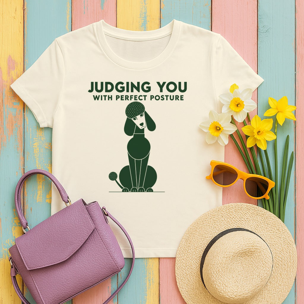 Judging Poodle T-Shirt in Natural