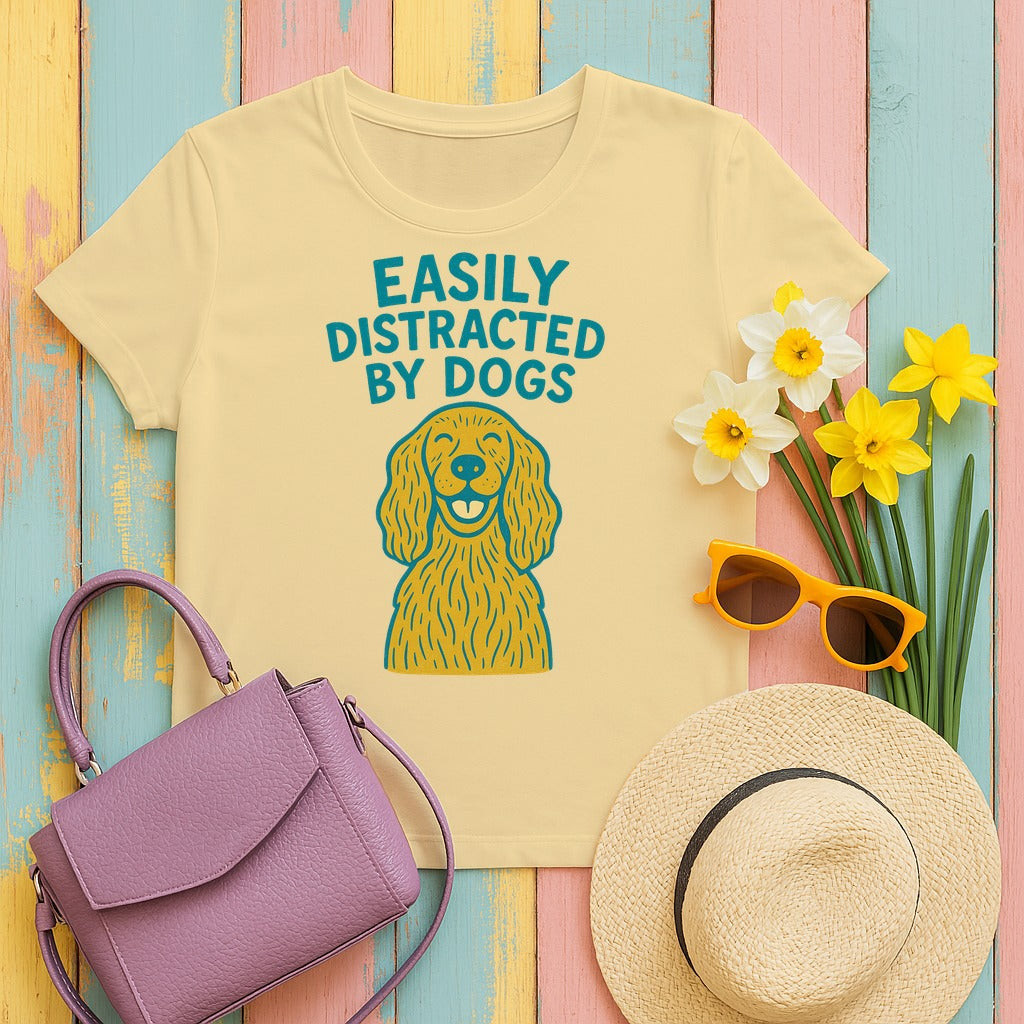Easily Distracted By Dogs T-Shirt in Yellow Haze