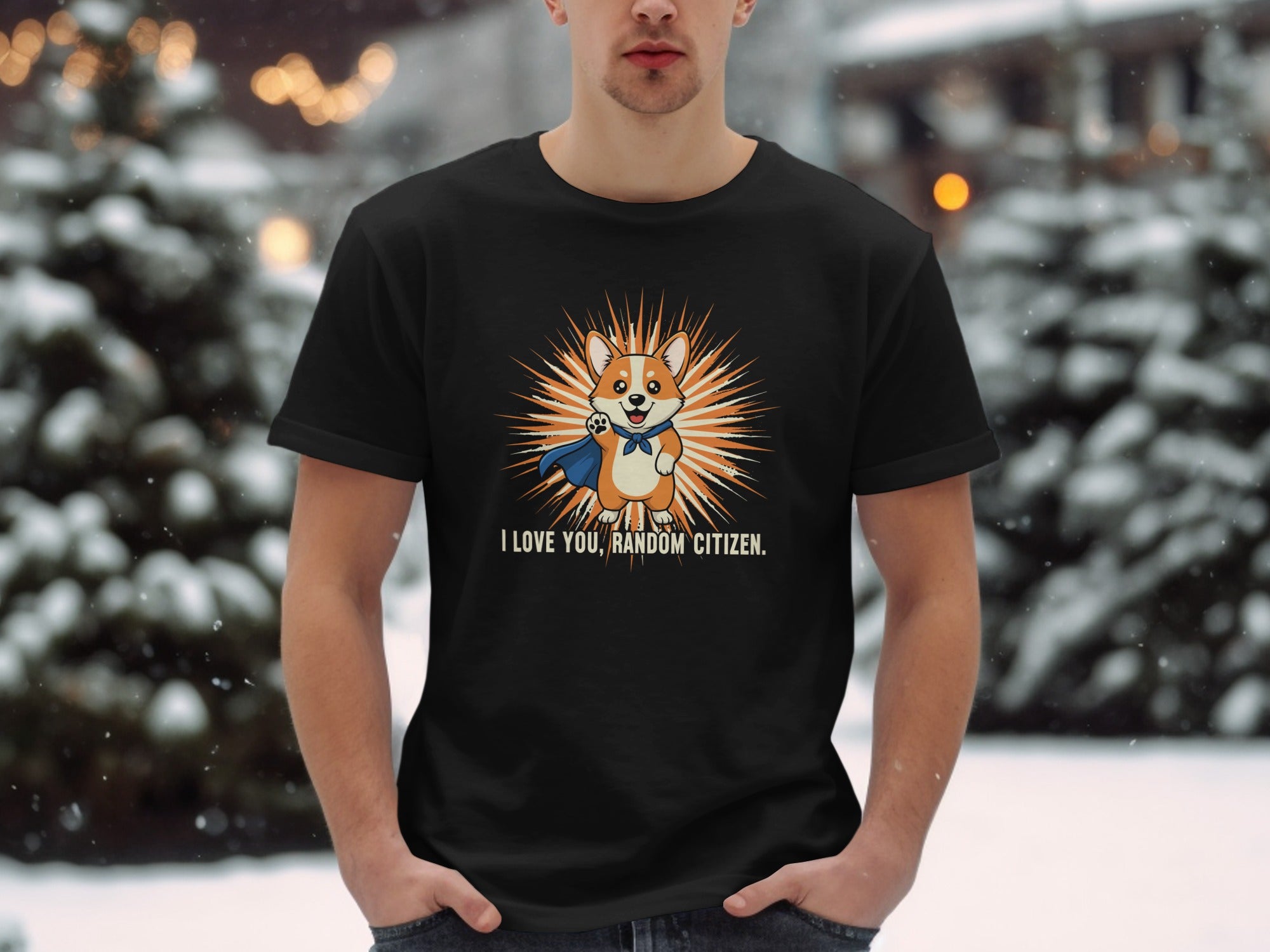 I Love You Random Citizen Dog Print Graphic T-shirt