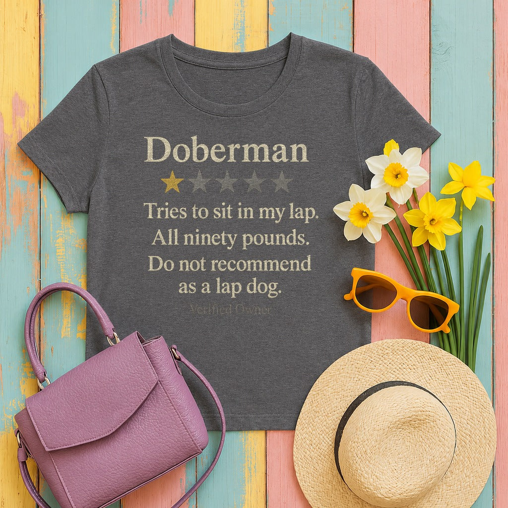 Doberman One-Star Review Tee in Dark Grey Heather