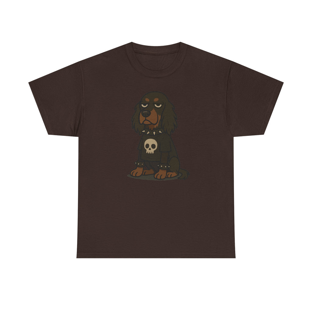 Goth Punk Gordon Setter With Skull T-Shirt