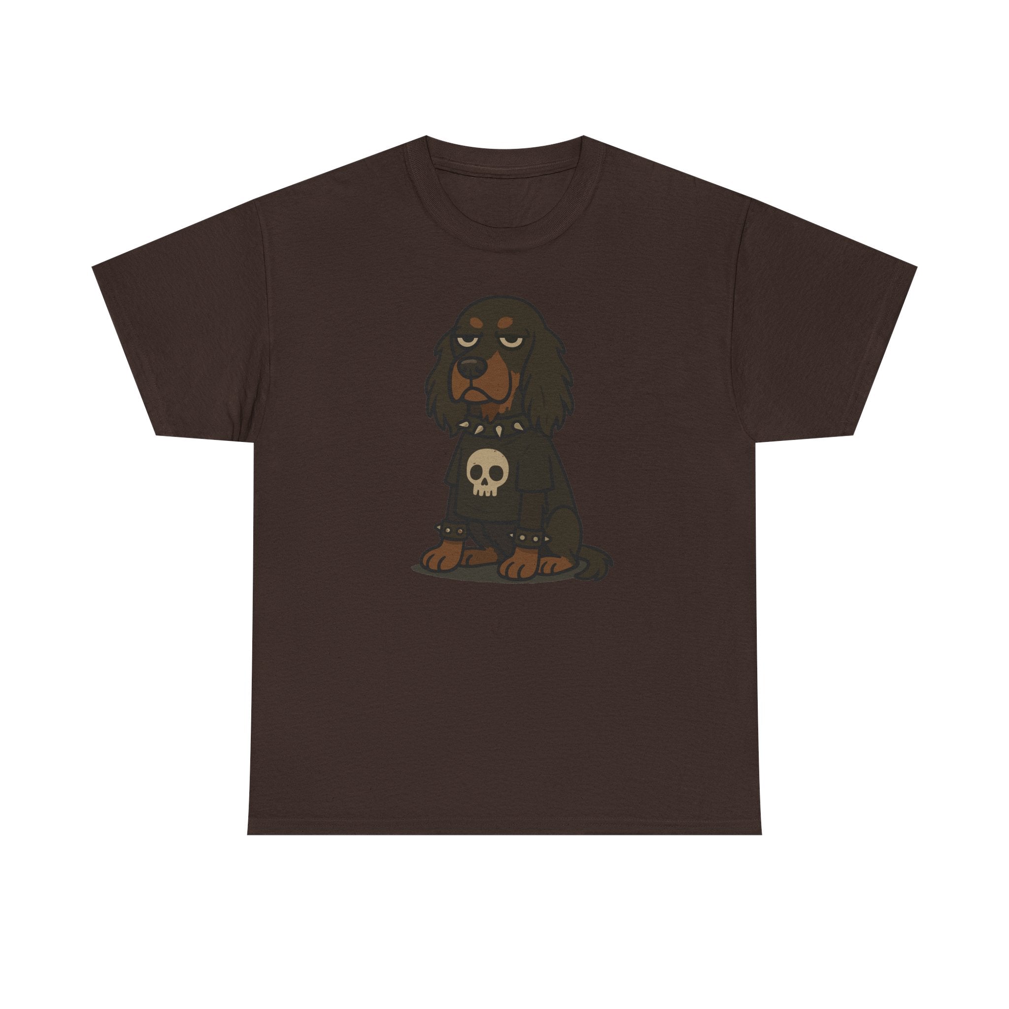 Goth Punk Gordon Setter With Skull T-Shirt