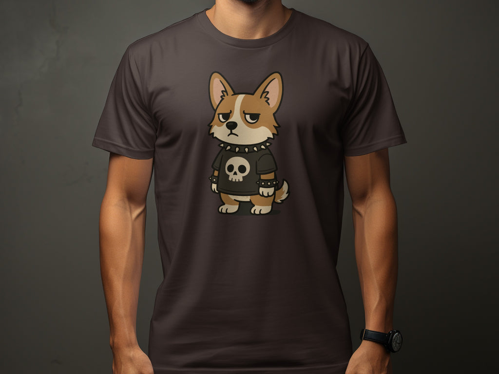 Grumpy Punk Puppy in Skull Shirt Design T-shirt product
