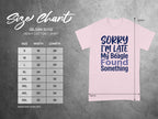 Gildan 5000 t-shirt size chart with chest width and length measurements.