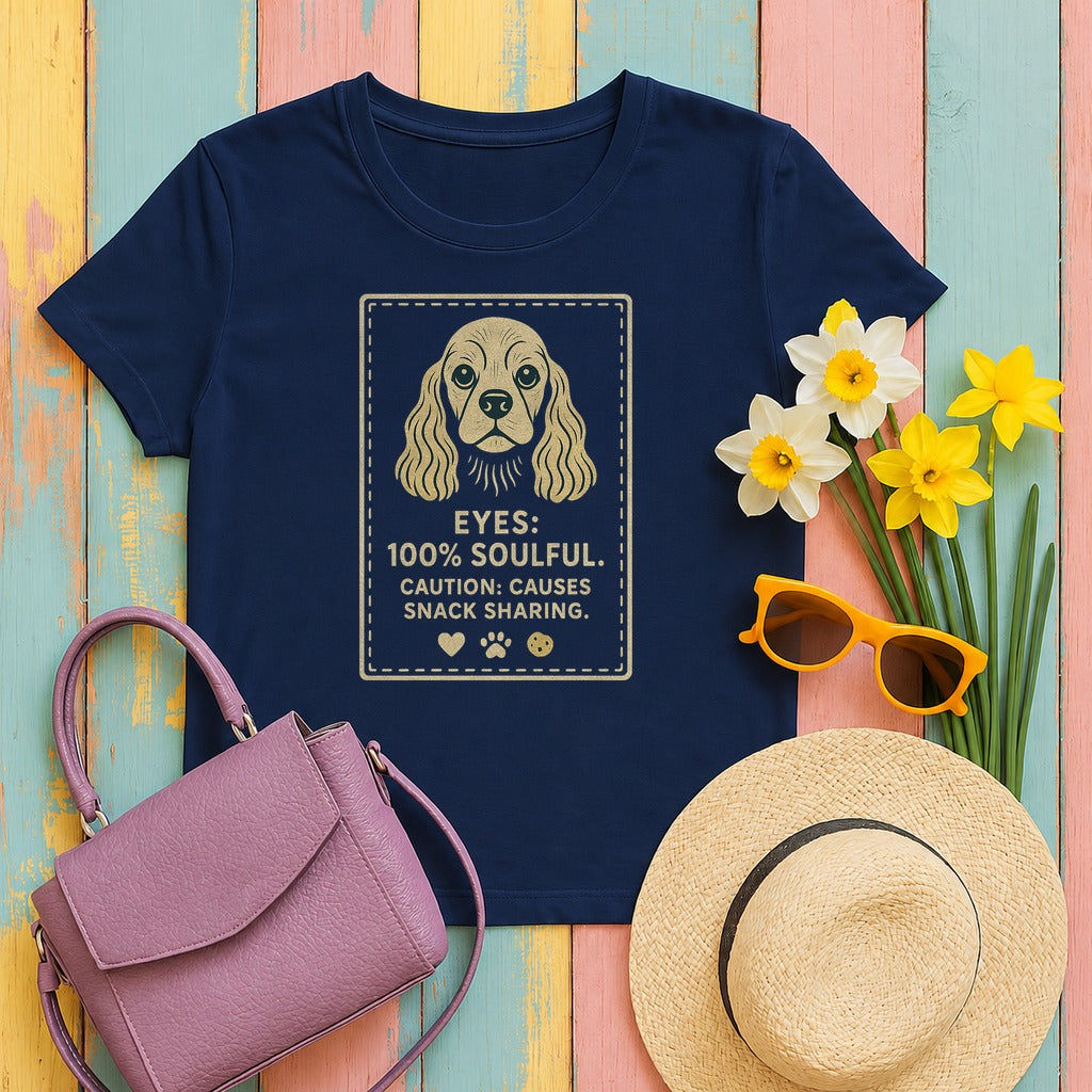 Cocker Eyes 100% Soulful Tee in Navy