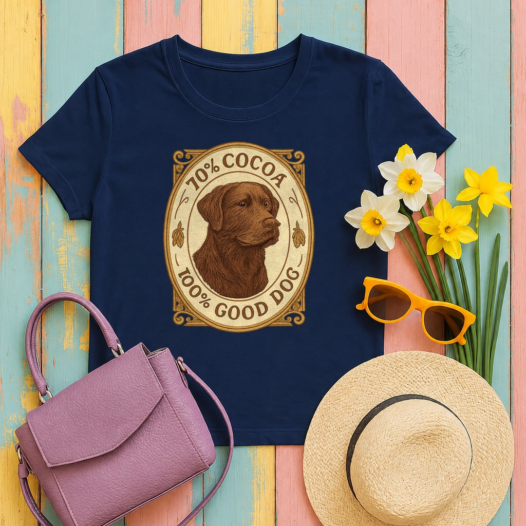 Chocolate Lab 70% Cocoa T-shirt in Navy