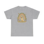 Adorable Labrador in Garden with Rainbow Graphic T-Shirt