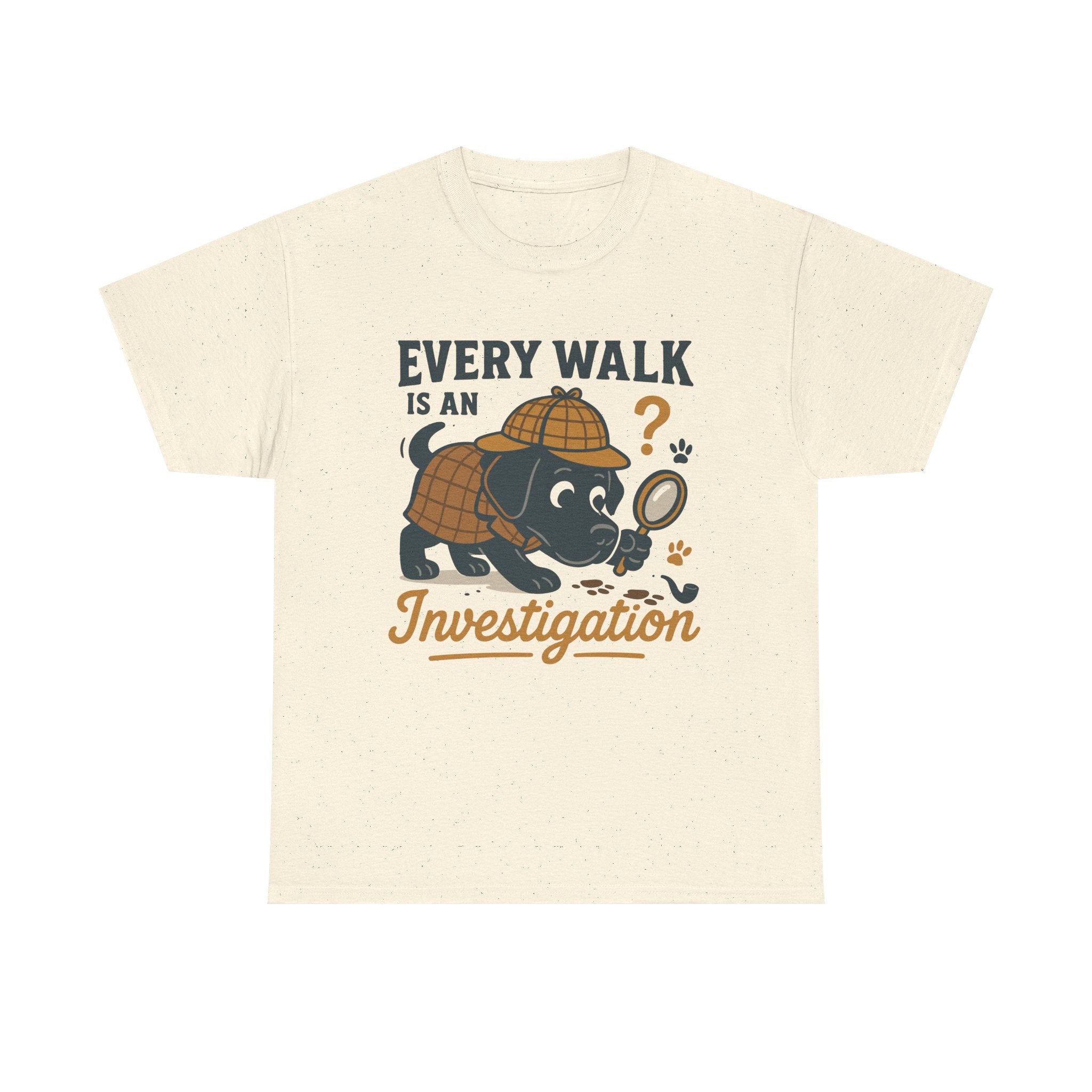 Black Lab "Every Walk is an Investigation" Cartoon Tee