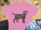 Colorful Floral Pattern Dog Graphic T-Shirt