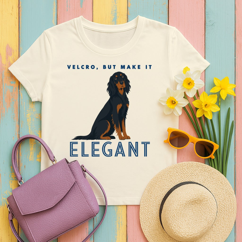 Velcro, But Elegant Gordon Setter T-Shirt in Natural