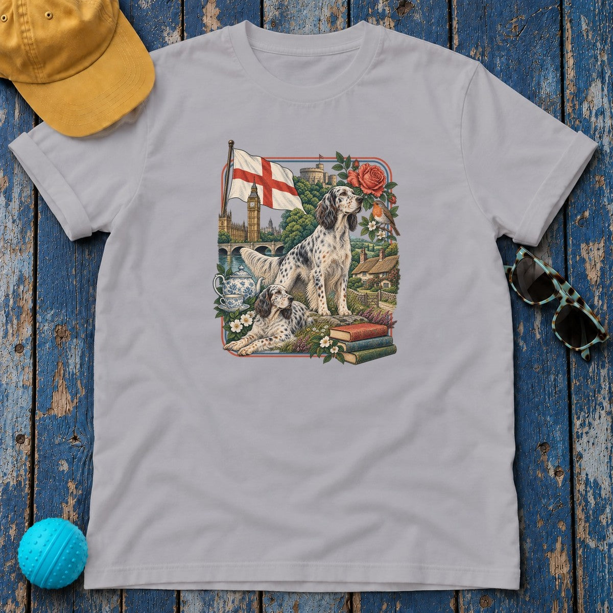 English Setter England Heritage T-Shirt in Athletic Heather
