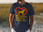 My heart belongs to my lab graphic t-shirt
