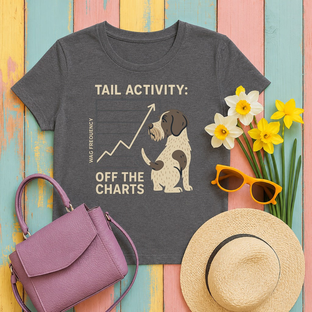 german wirehaired pointer nub-off-the-charts tee flat lay hero