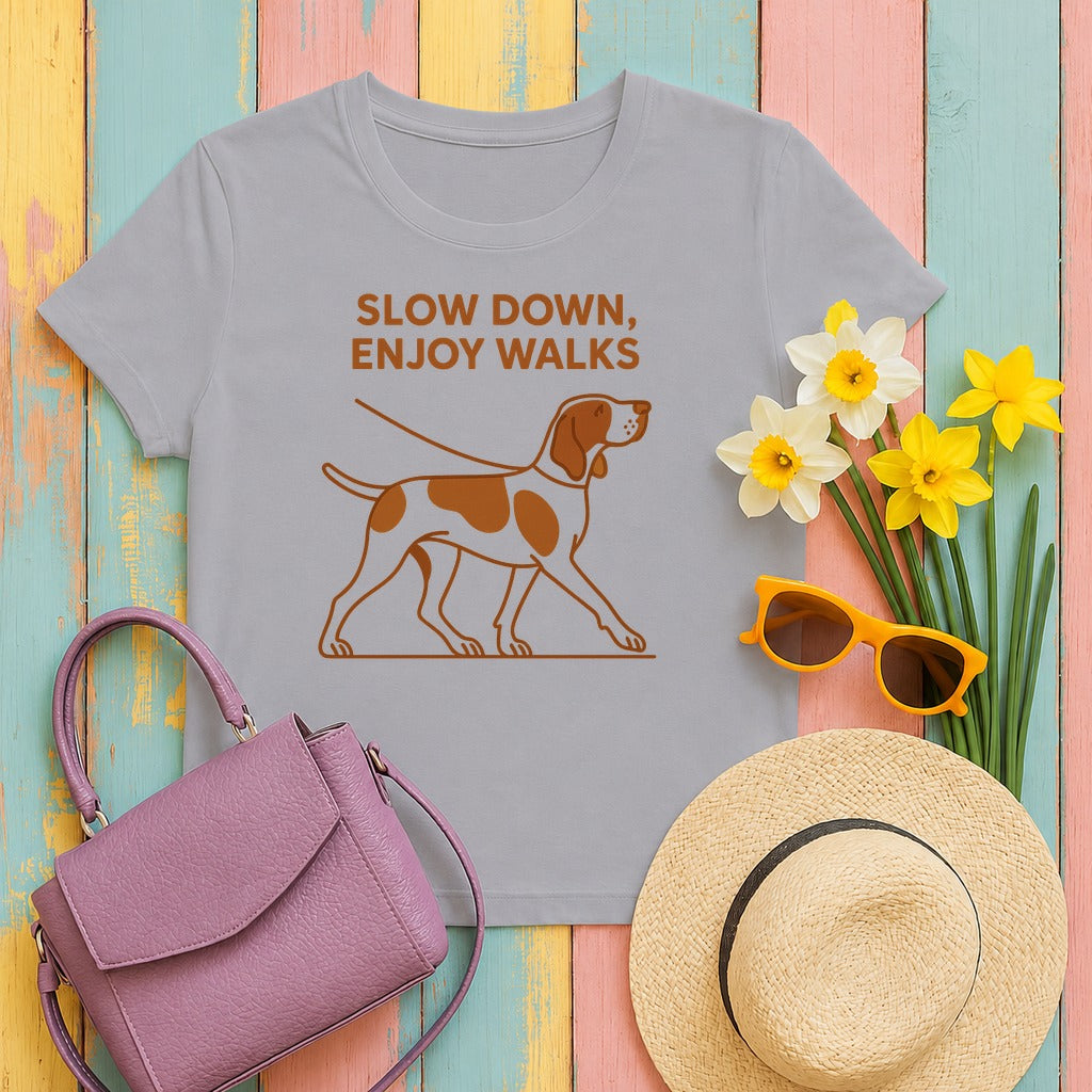 Bracco Italiano Slow Down Enjoy Walks Tee in Athletic Heather