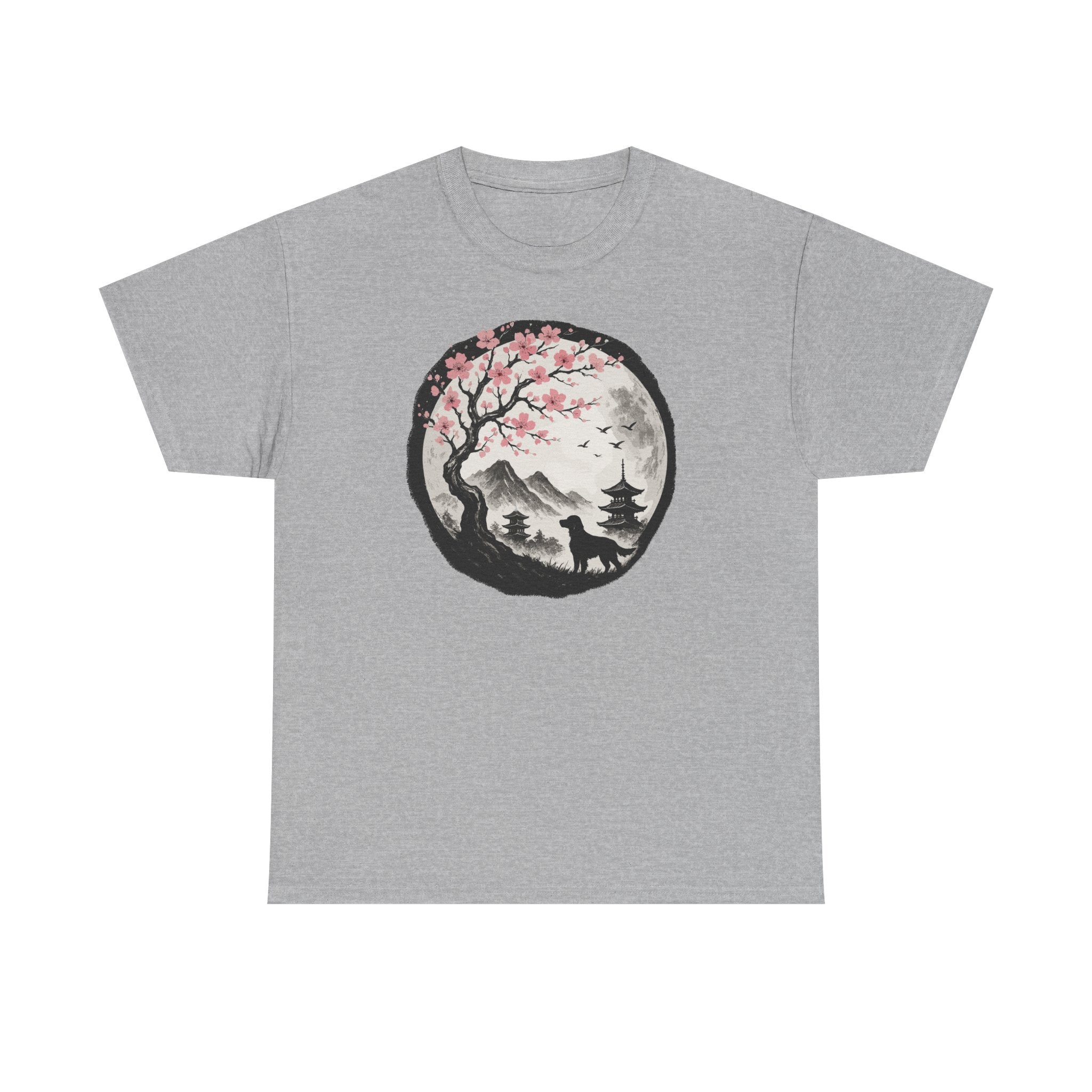 Gordon Setter Under Sakura Trees Landscape T-Shirt