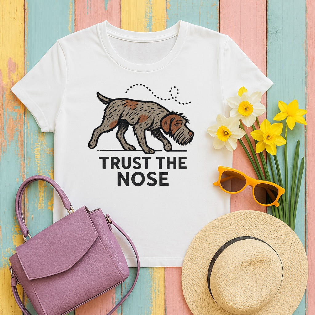 Wirehaired Pointing Griffon Trust the Nose T-shirt in White