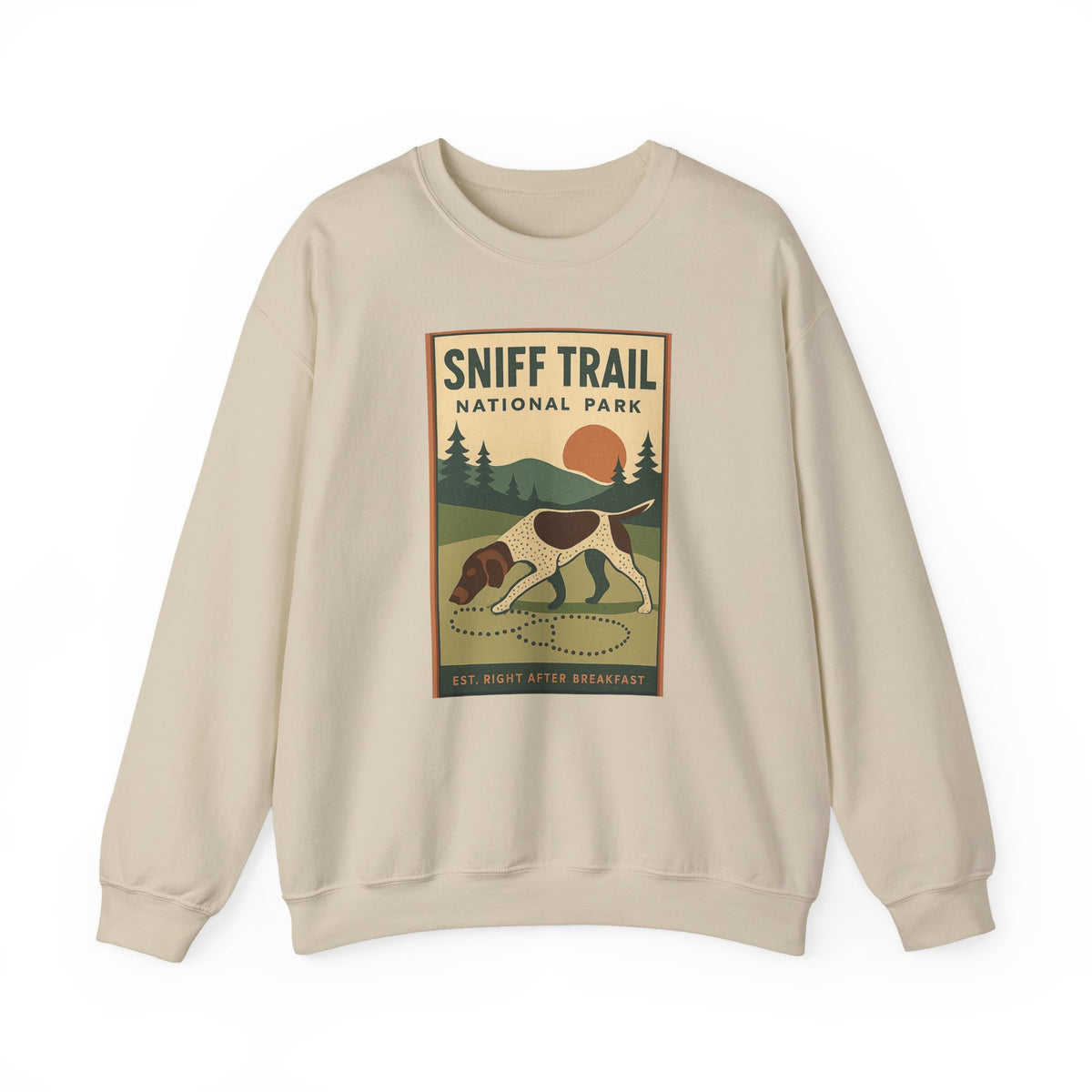 German Shorthaired Pointer Sniff Trail National Park Sweatshirt in Sand