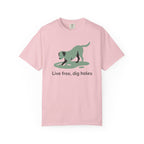 Live free dig holes dog graphic T-shirt