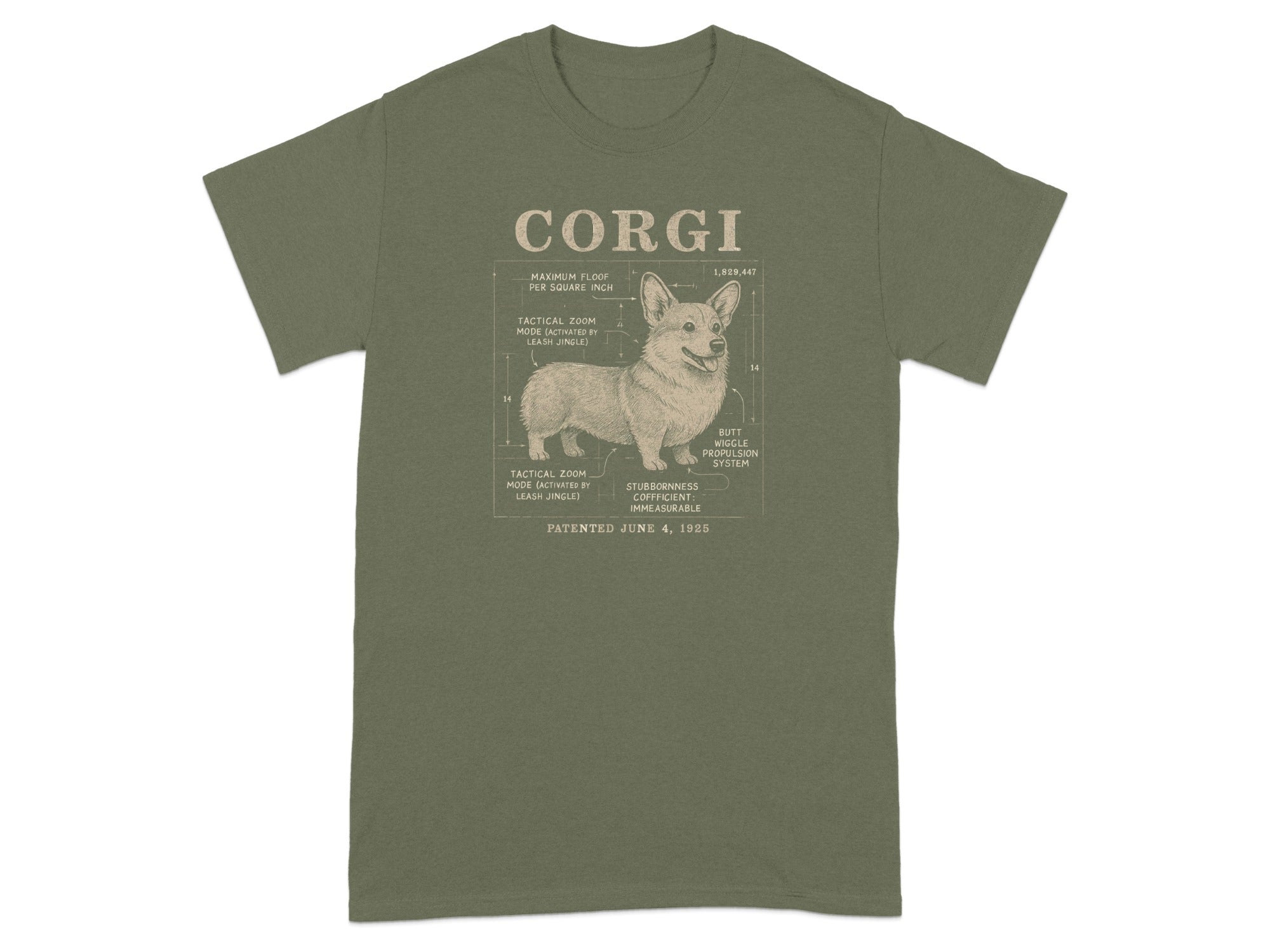 Corgi Tactical Diagram Graphic Tee Stylish Apparel