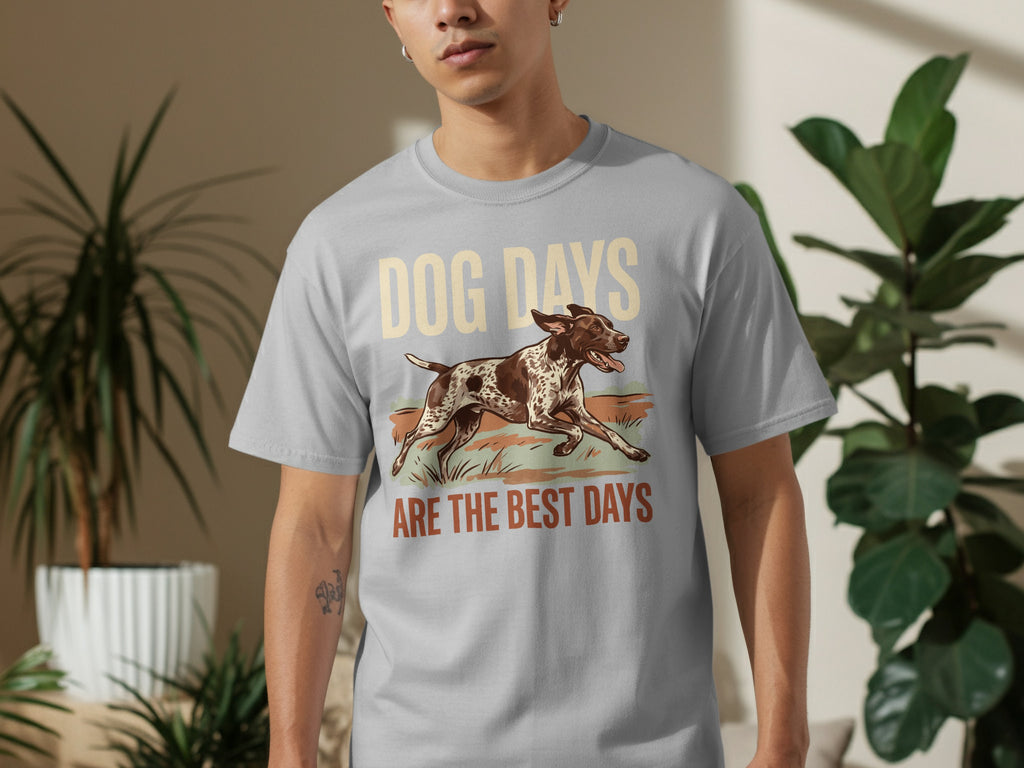 German Shorthaired Pointer running with text "Dog Days Are The Best Days".