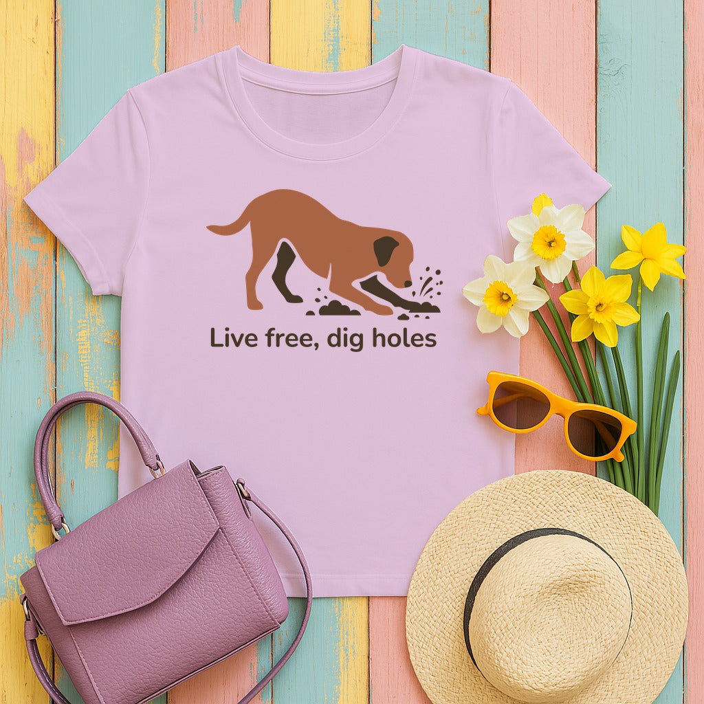 Live Free Dig Holes Lab T-Shirt in Orchid