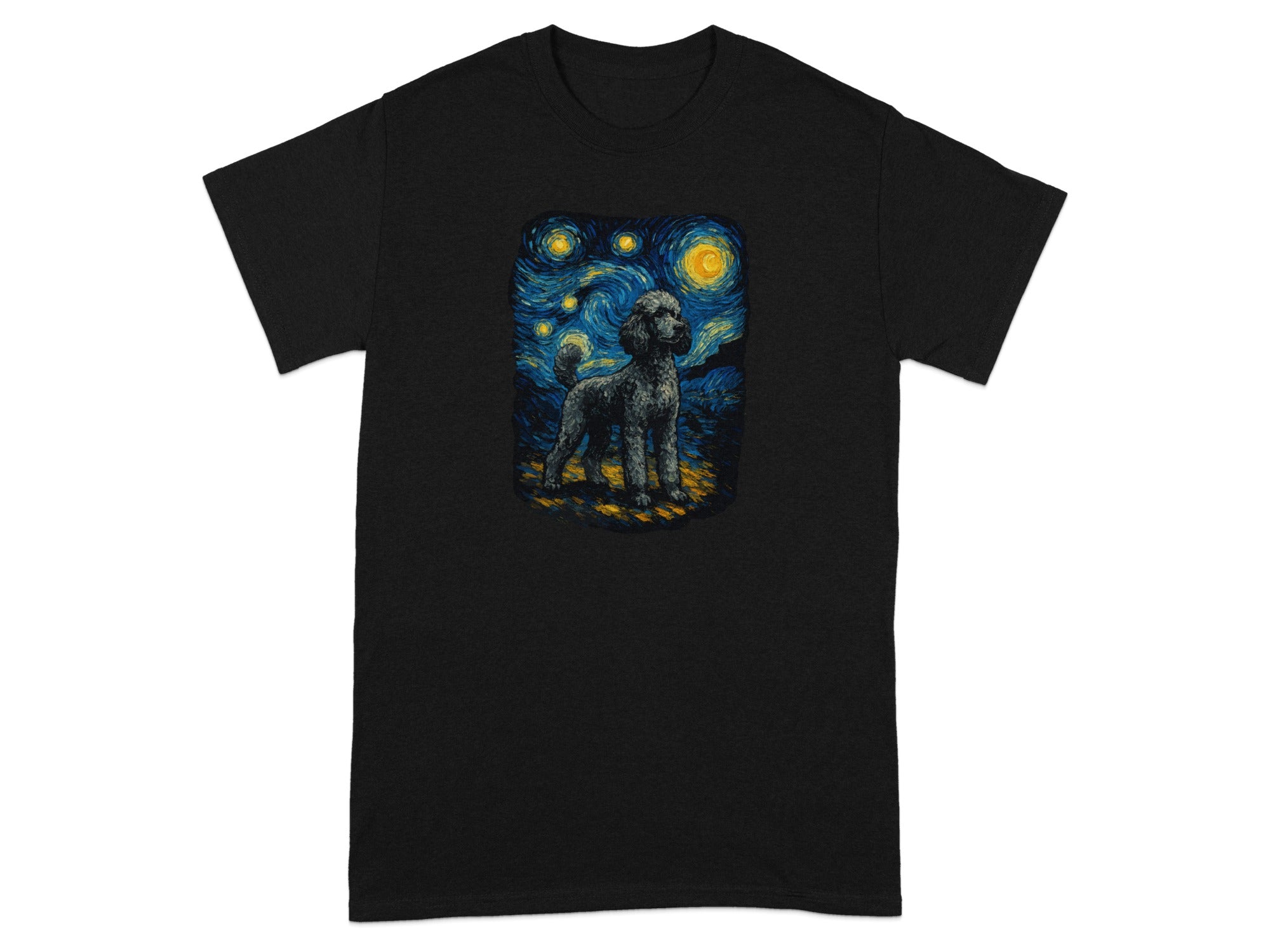 Starry Night Poodle Graphic T-Shirt