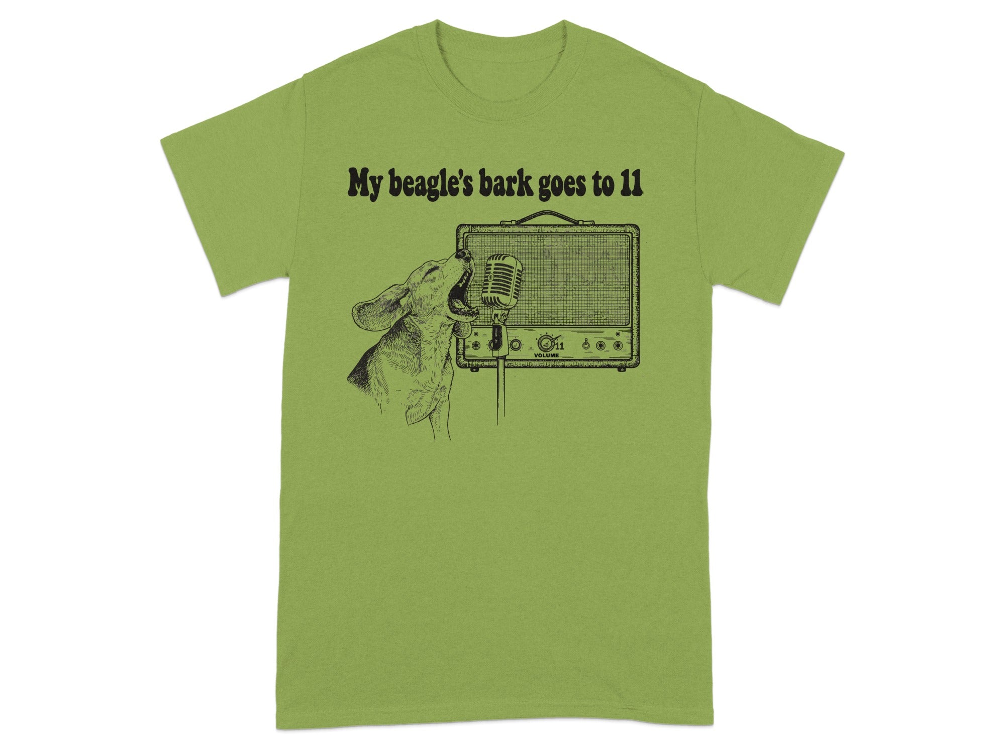 My beagle's bark goes to 11 graphic t-shirt