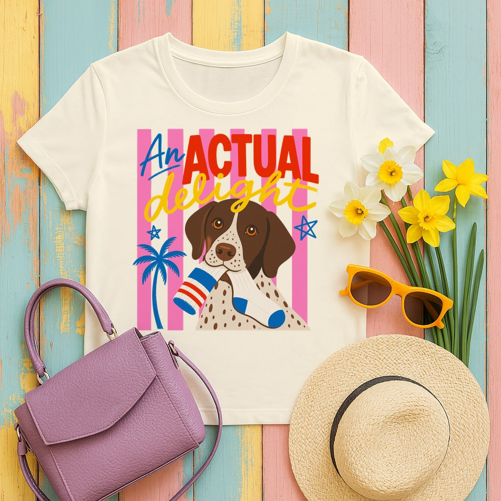 The Actual Delight German Shorthaired Pointer T-Shirt in Natural