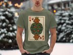 T-shirt with King of Hearts playing card graphic featuring a crowned dog.