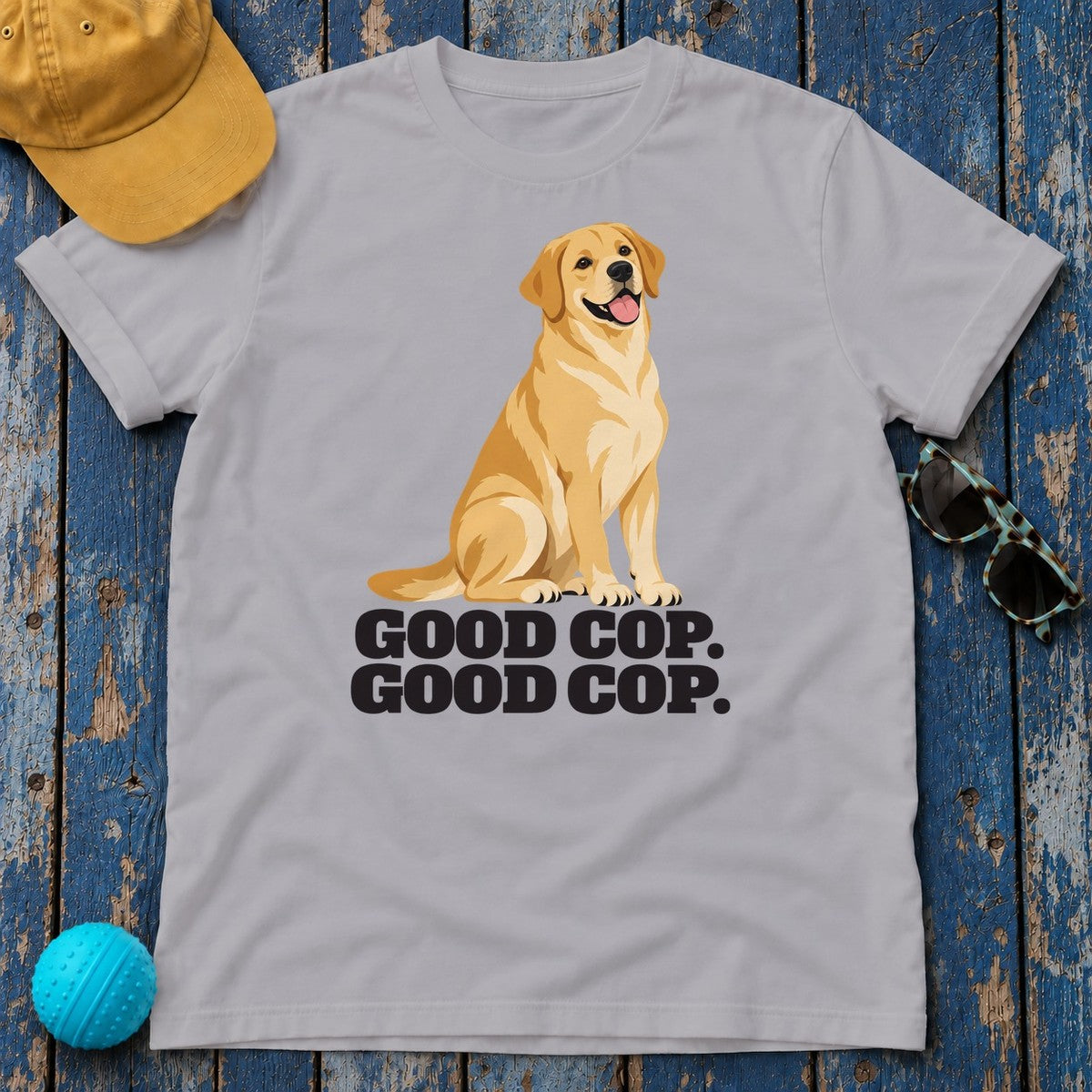 Good Cop Good Cop Yellow Lab T-Shirt in Athletic Heather
