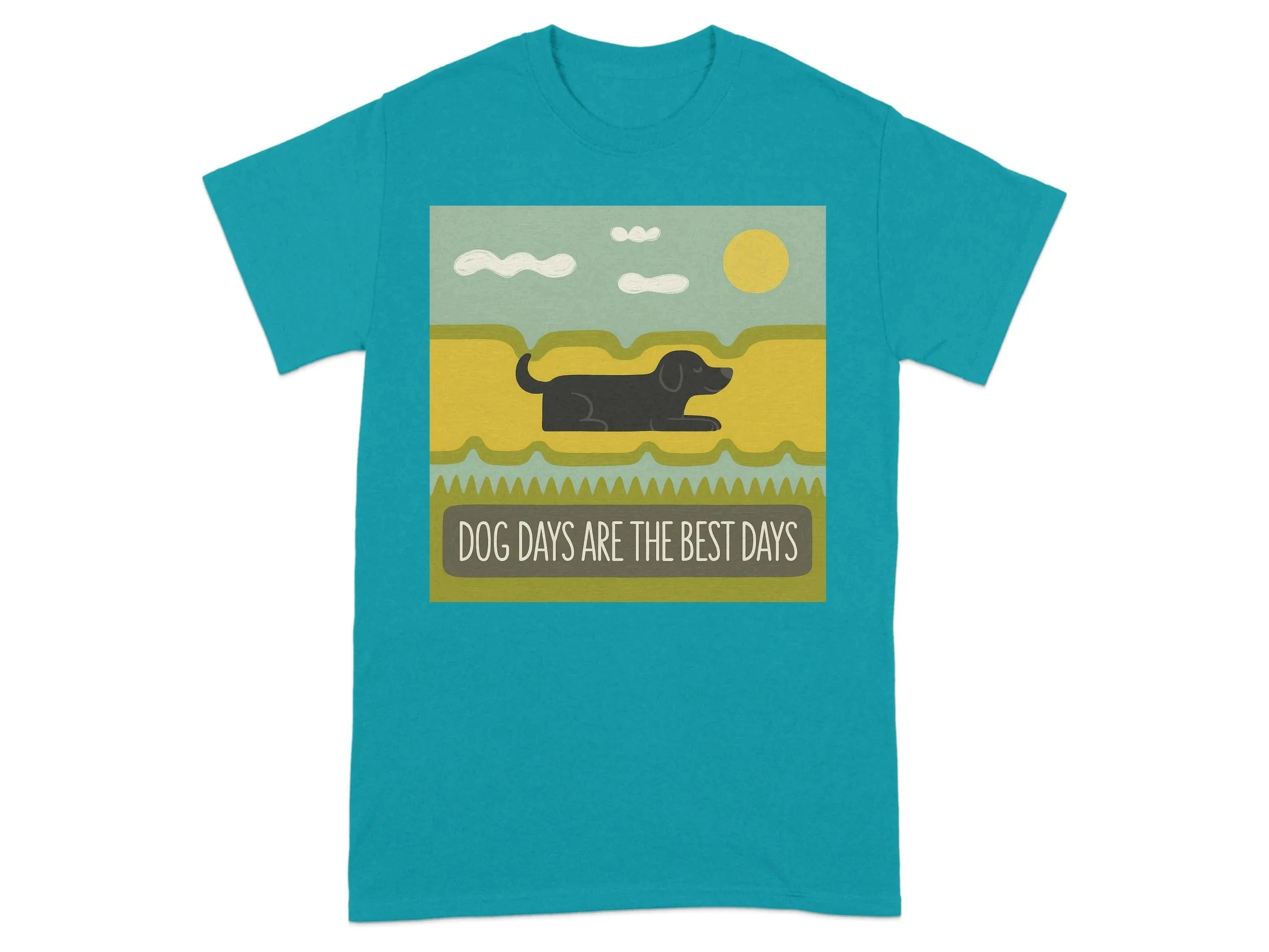 Dog Days Are The Best Days Black Lab T-Shirt Tropical Blue T-shirt