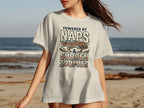 Cream t-shirt with "Powered by Naps & Sudden Zoomies" text and dog graphic.
