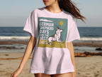 White t-shirt with German Shepherd illustration and text "German Shepherd Days Are The Best Days."