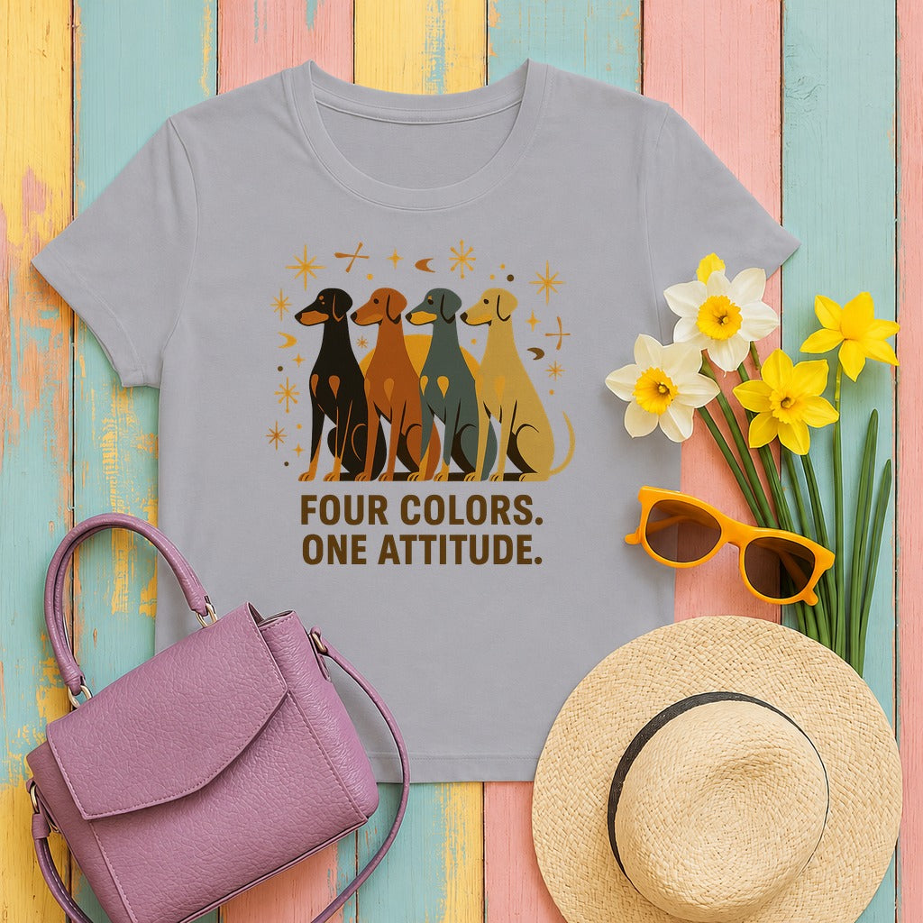 Doberman Four Colors Mid-Century Tee in Athletic Heather