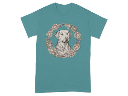 Labrador Surrounded by Flowers Graphic T-Shirt product type