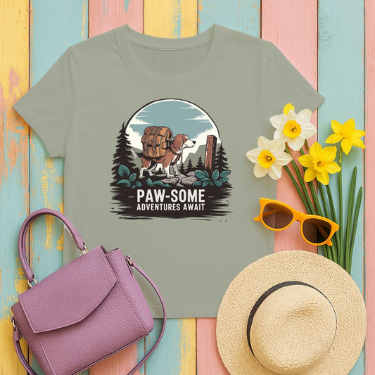 Paw-Some Adventures Await Dog Hiking T-Shirt product type