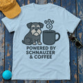 Powered By Schnauzer & Coffee T-shirt in Light Blue