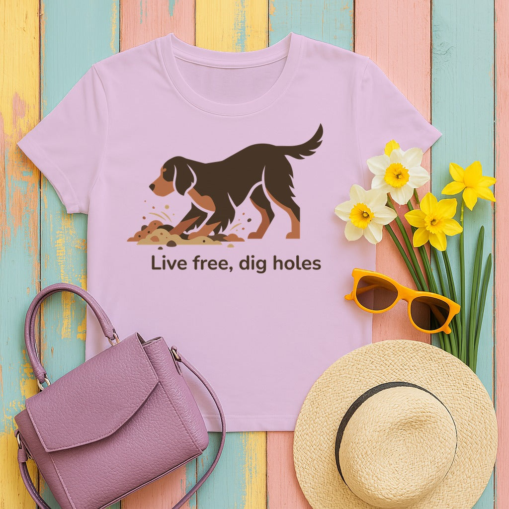 Live Free Gordon Setter T-Shirt in Orchid