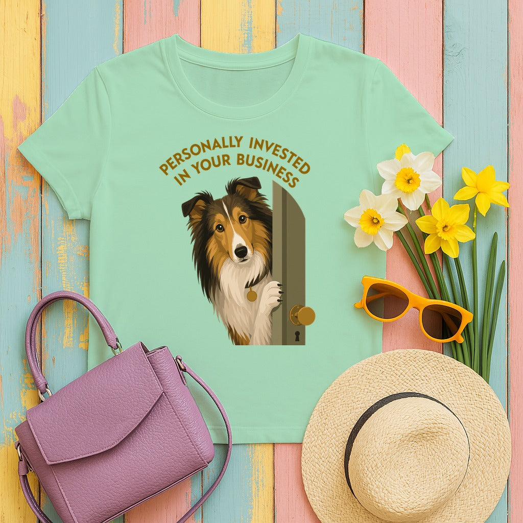 Invested Sheltie T-Shirt in Mint Green